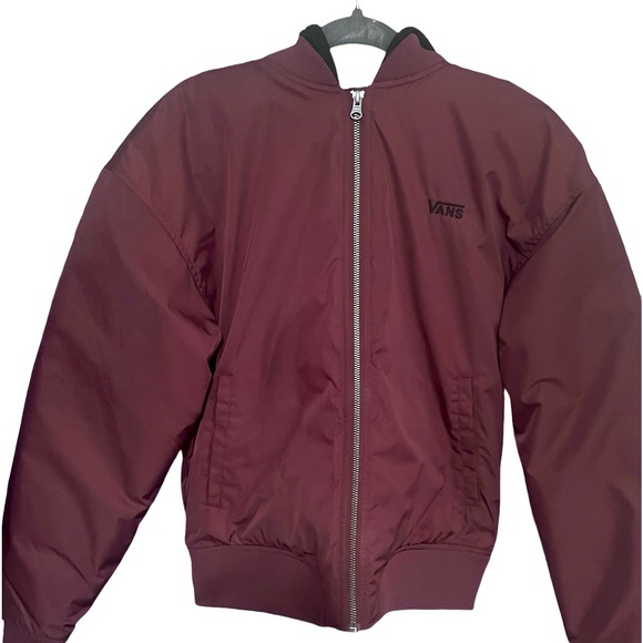 Vans Jackets & Blazers - VANS | Maroon Hooded Bomber Jacket  | S